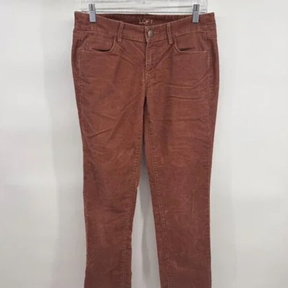 LOFT Ann Taylor Corduroy Pants Womens 27/4 Modern Straight Leg Brown - Picture 1 of 3